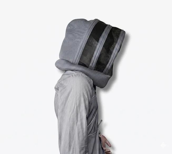 Careta de amarrar esgrima, para clima cálido ETERNA® — Gris