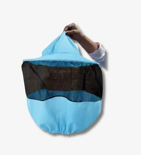 Careta de amarrar tipo sombrero, en dril — Azul Cielo