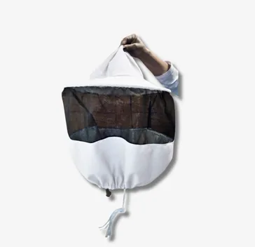 Careta de amarrar tipo sombrero, en dril — Blanco