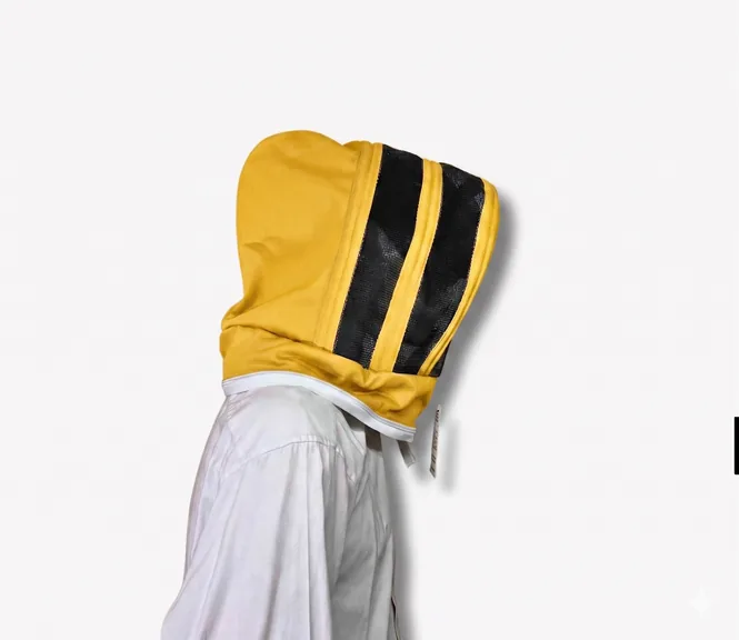 Careta con cremallera esgrima, en dril — Amarillo