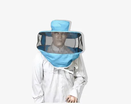 Careta con cremallera tipo sombrero, en dril — Azul Cielo