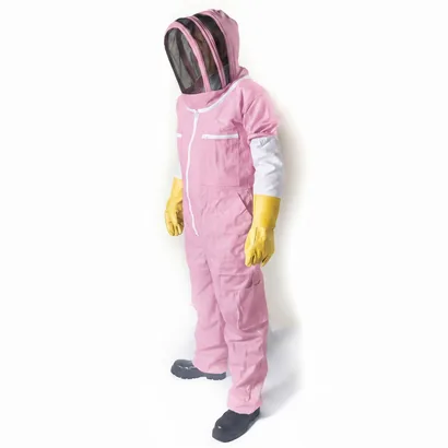 Overol con careta esgrima, en dril — Rosado