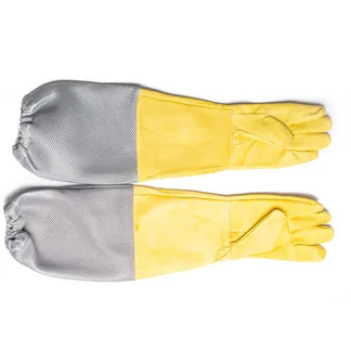 Par de guantes en cuero con manga de tela Eterna