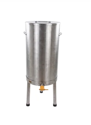 Tanque decantador con base y tapa, capacidad para 200 kilos